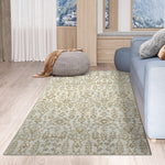 HOMCOM Green Rug Floral Pattern Carpet 150 X 80cm
