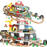 AIYAPLAY Wooden Train Set, 79 Piece Train Track Mine Themed For 3+ Years