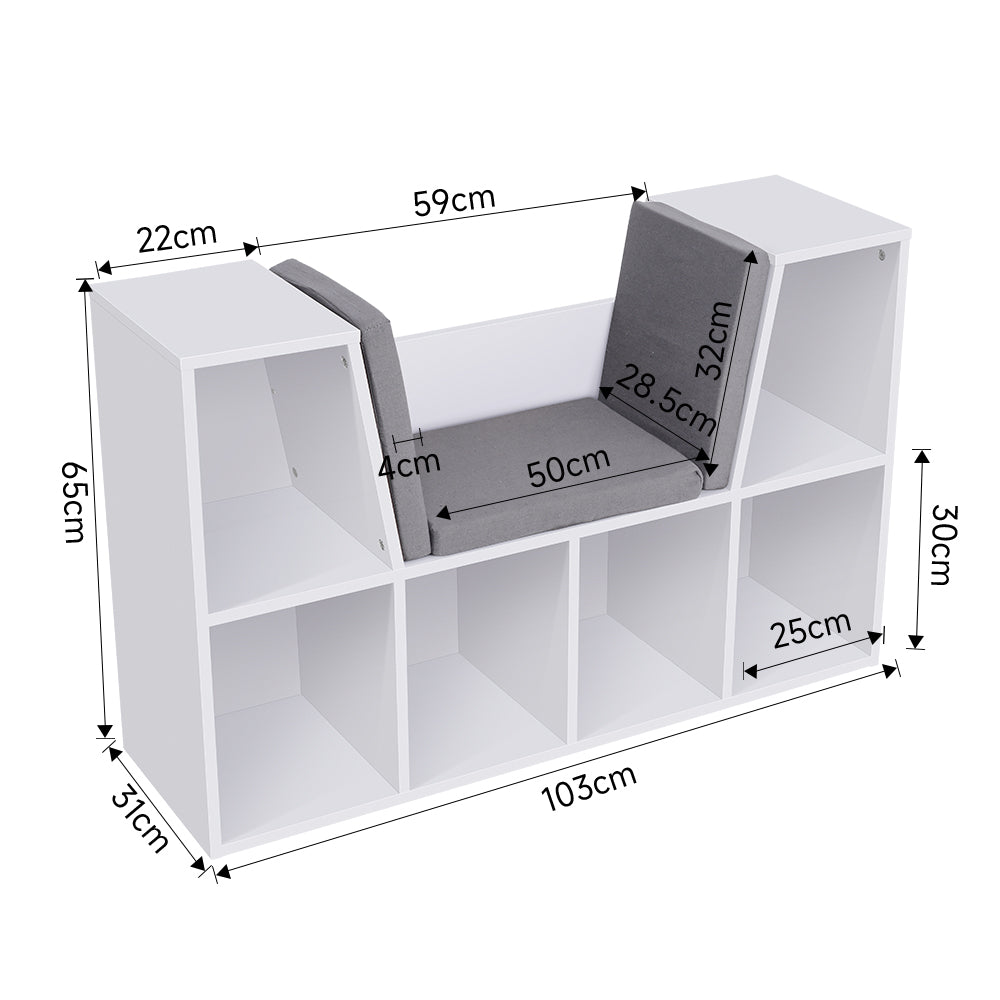 Cozy Kids Bookcase With Reading Seat
