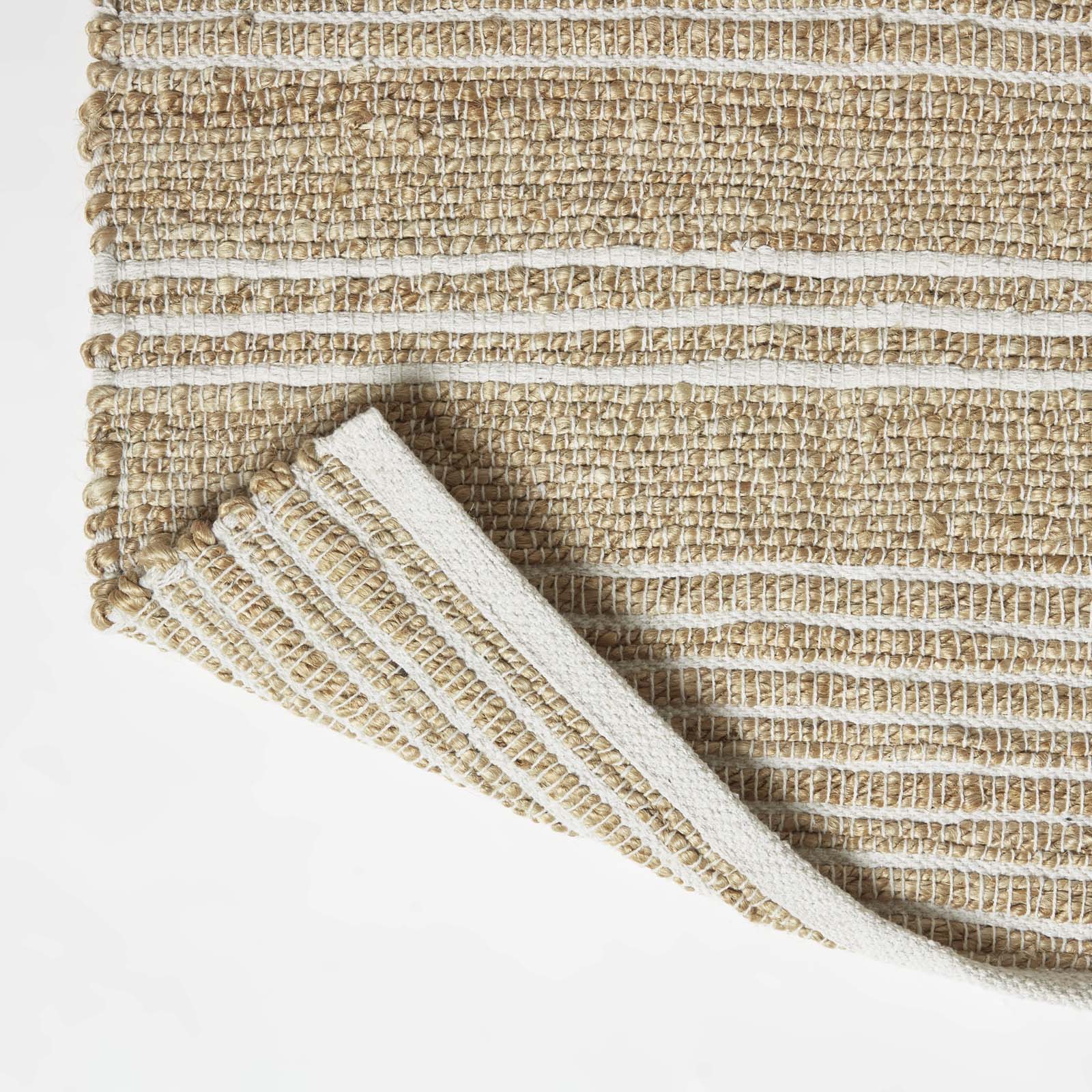 Arlyn Natural Striped Handwoven Jute Rug | 120cm x 180cm | Natural