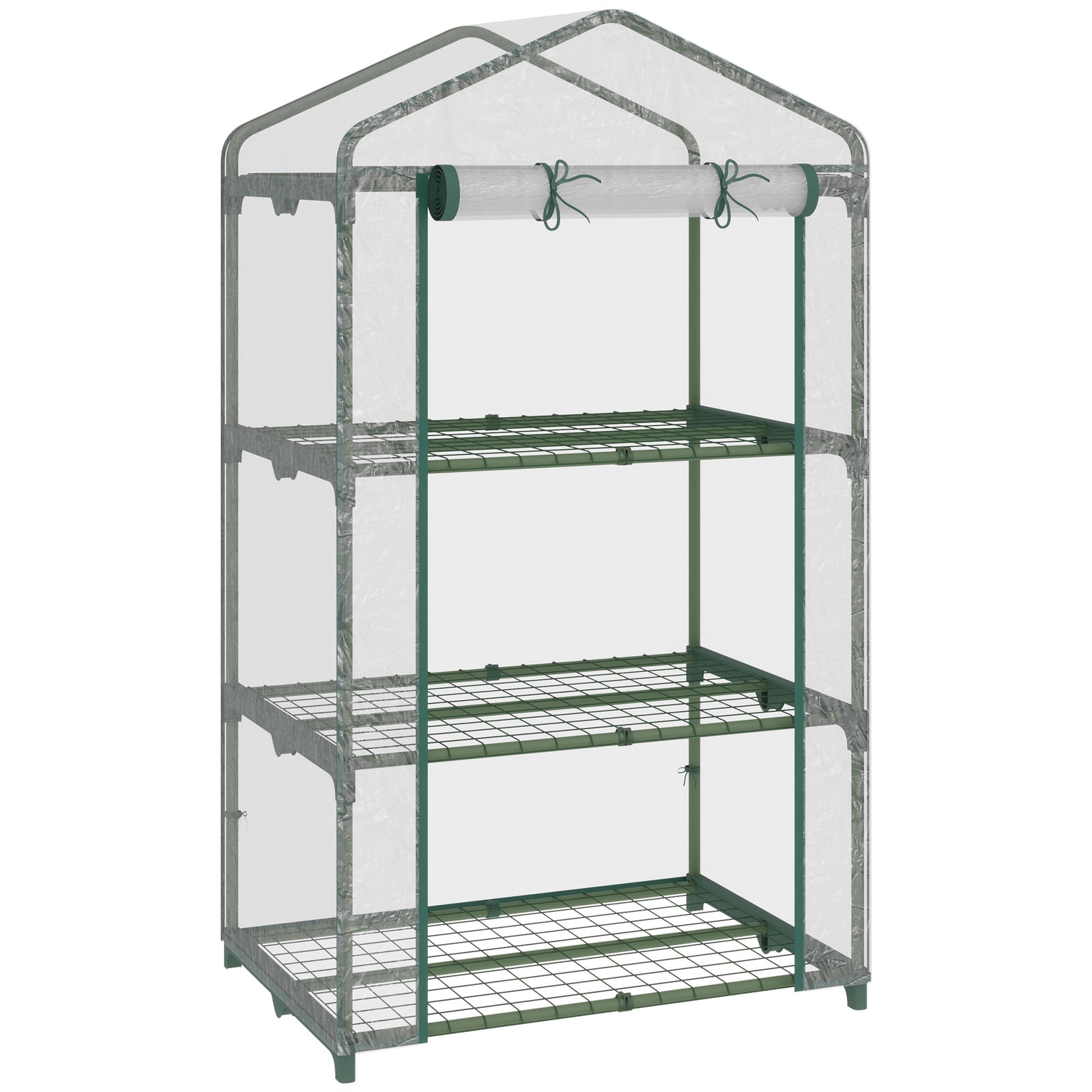 Portable Greenhouse W/ 3 Tier Shelves 69x49x125cm
