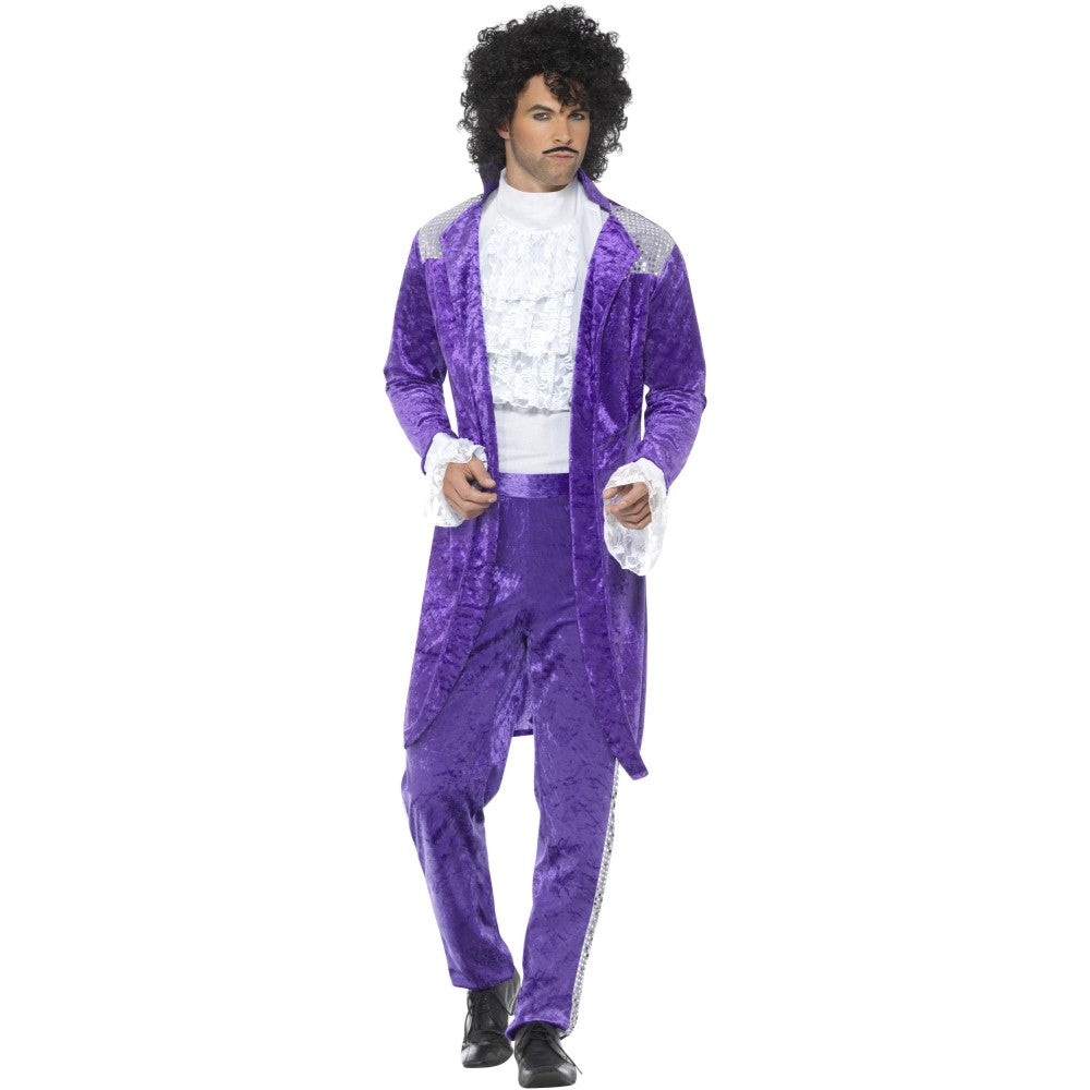 80s Purple Musician Costume | Large