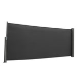 Retractable Side Awning 300cm Patio Privacy Screen Uv & Water Resistant Polyester Garden Balcony Wind Screen (1m/1.2m/1.4m H) | Large | Grey