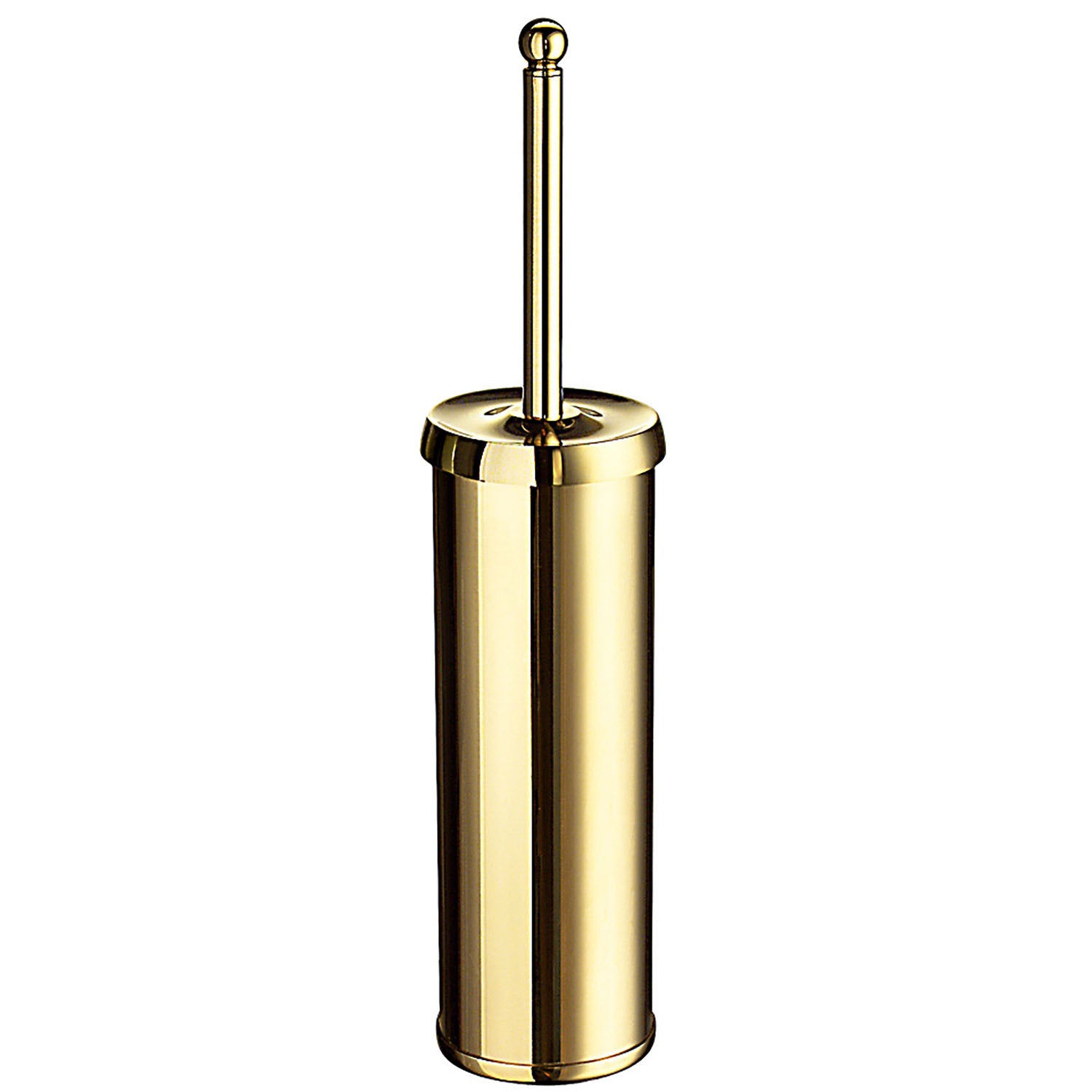 Freestanding Toilet Brush And Container With Plastic Insert | Polished Brass