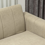 3 Seater Sofa, Modern Fabric Couch With Channel Tufted | Brown
