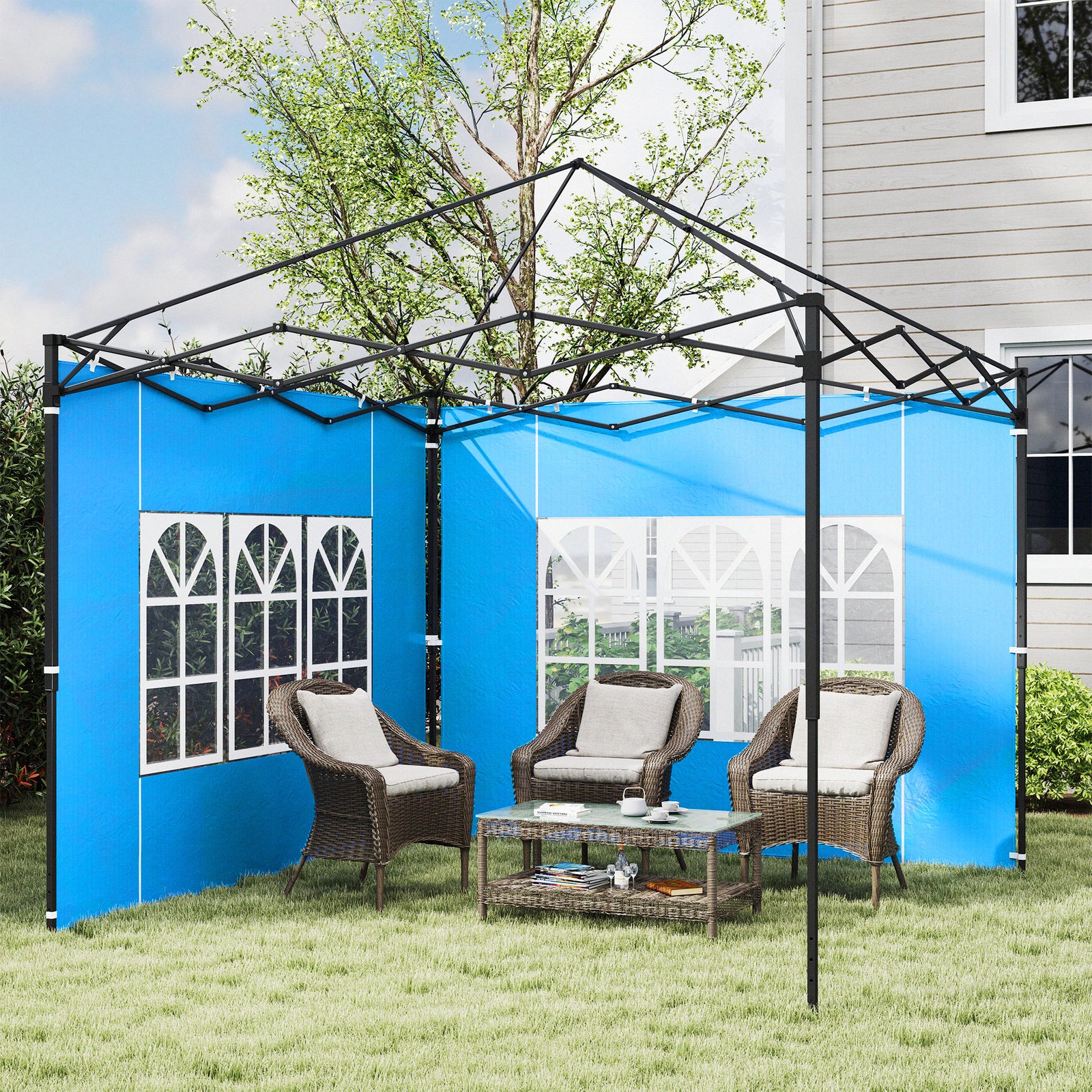 Gazebo Side Panels For 3x3(m) Or 3x6m Gazebo Canopy, 2 Pack