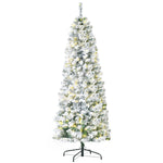 4/5/6ft Prelit Snow Flocked Christmas Tree With Light | 6ft | Green