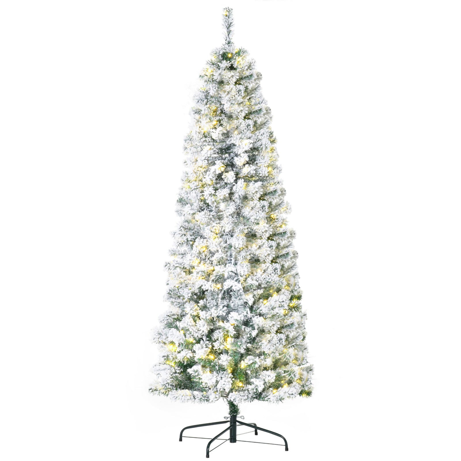 4/5/6ft Prelit Snow Flocked Christmas Tree With Light | 6ft | Green