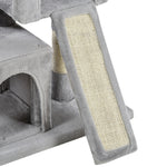 Cat Rest & Play Activity Tree W/ 2 House Perch Scratching Post | Gray