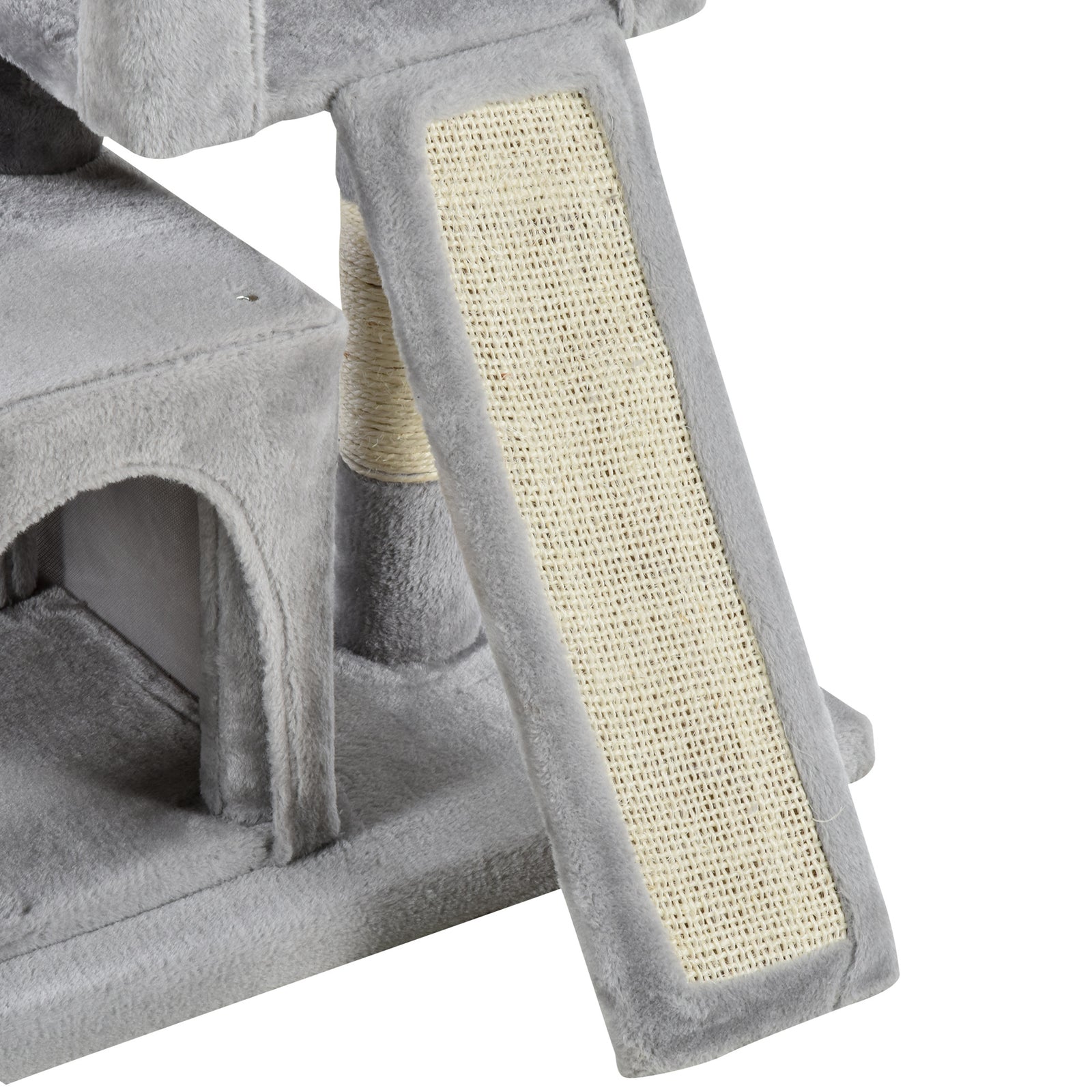 Cat Rest & Play Activity Tree W/ 2 House Perch Scratching Post | Gray