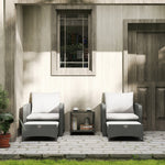 Wicker Patio Conversation Set With 2 Armchairs And 6 Cushions | Cream