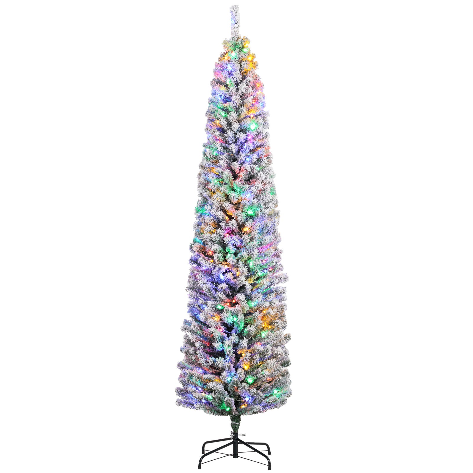6/7/7.5ft Flocked Christmas Tree, Led Lights | 7ft | Green