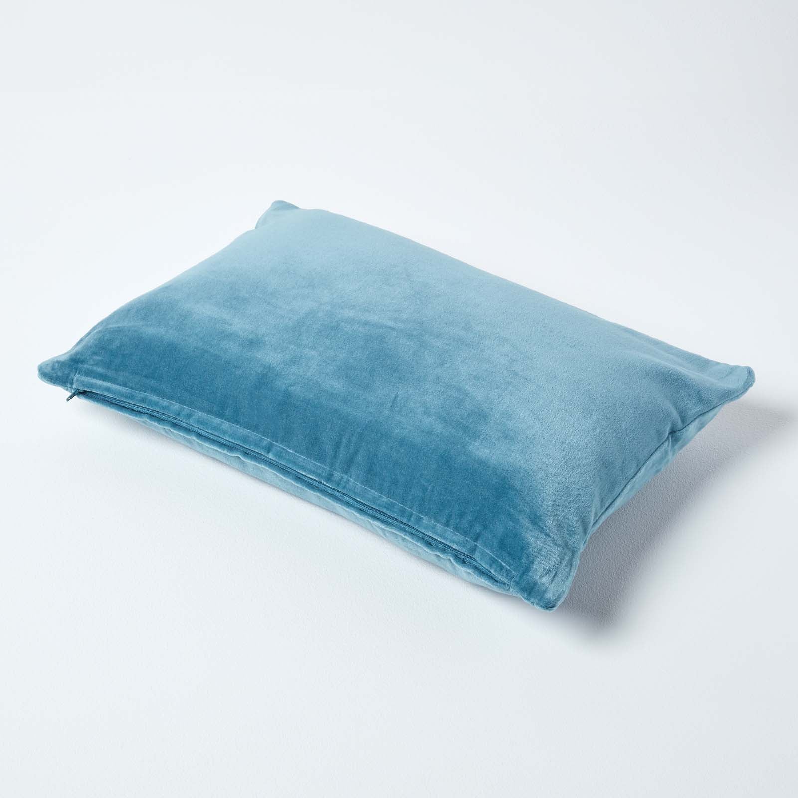 Luxury Cotton Velvet Cushion Cover | 30cm x 50cm | Blue