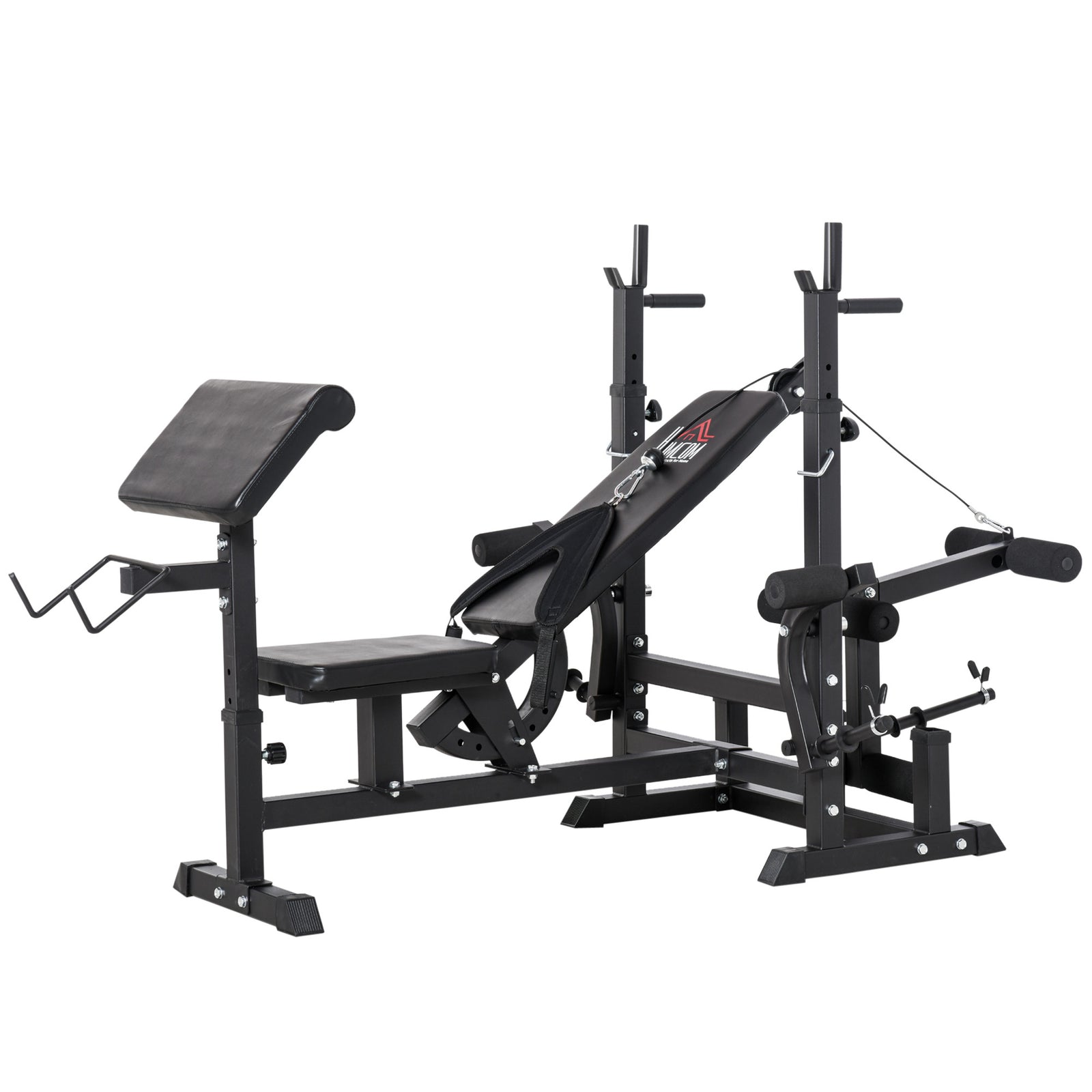 Weight Bench With Bar Rack, Chest Fly Preacher Curls