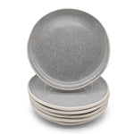 Reactive Grey Glaze Dinnerware Set Nordic Pebble Side Dessert Plates 21cm | Set of 6 | Grey
