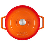 Cast Iron Casserole Dish 28cm Oven Proof Pan & Lid | 28cm | Orange