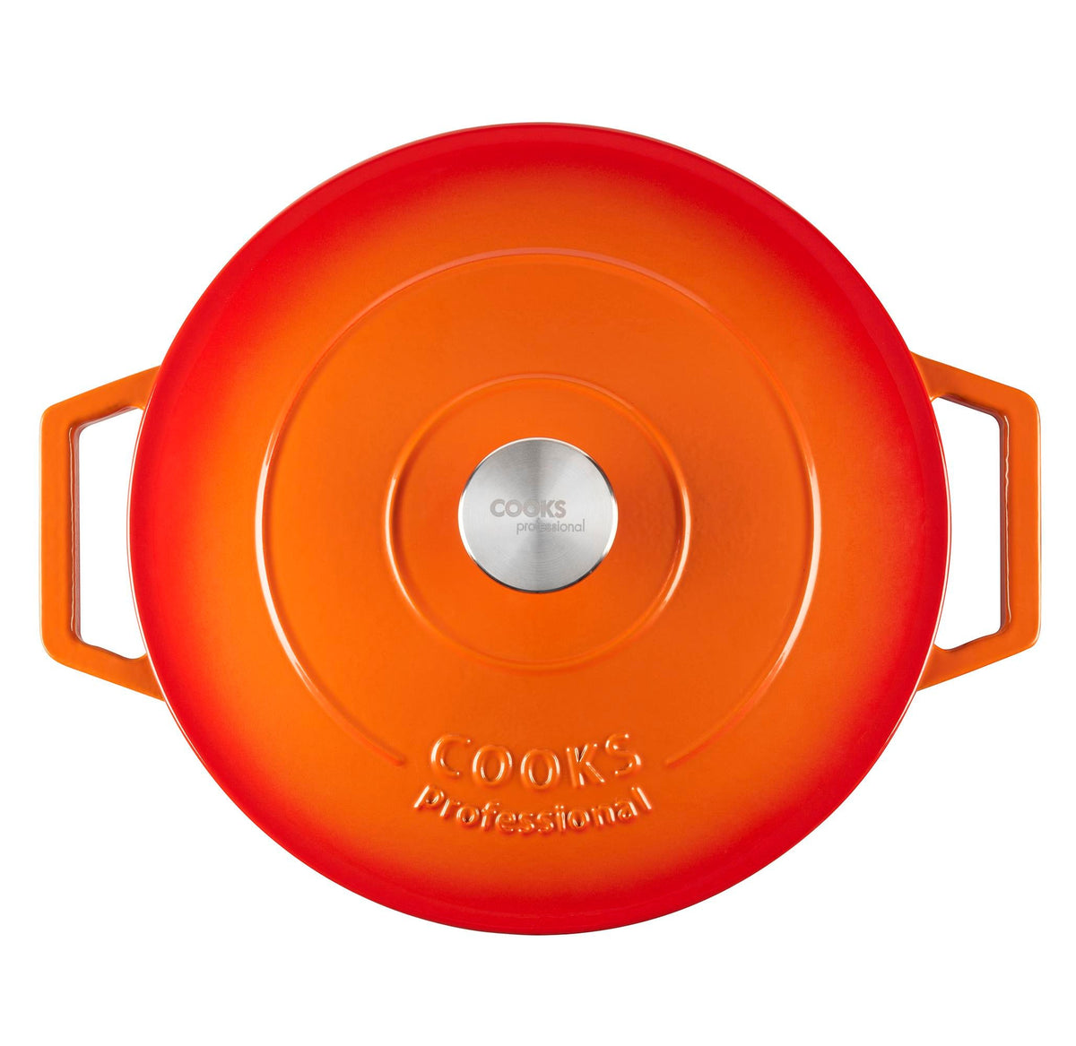 Cast Iron Casserole Dish 28cm Oven Proof Pan & Lid | 28cm | Orange
