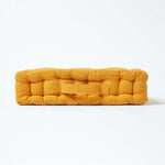 Rajput Ribbed Cotton Floor Cushion | 40cm x 40cm | Mustard
