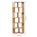 5-tier/6-tier Wooden L-shaped Corner Storage Shelf | Large | Natural