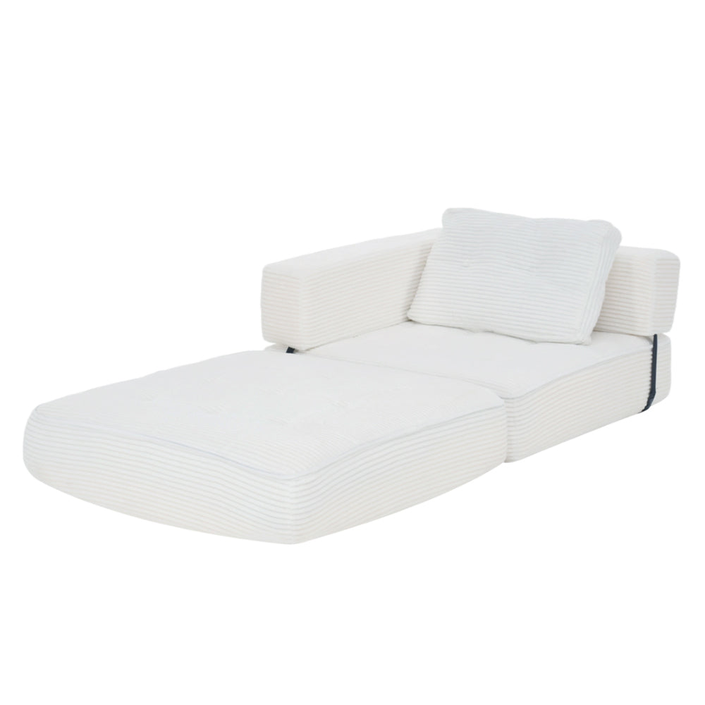 Folding Sofa Bed With Pillow | White