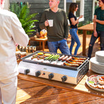 Gas Grill, Gas Bbq W/ Non-stick Griddle For Camping | Large | Silver