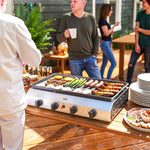 Gas Grill, Gas Bbq W/ Non-stick Griddle For Camping | Large | Silver