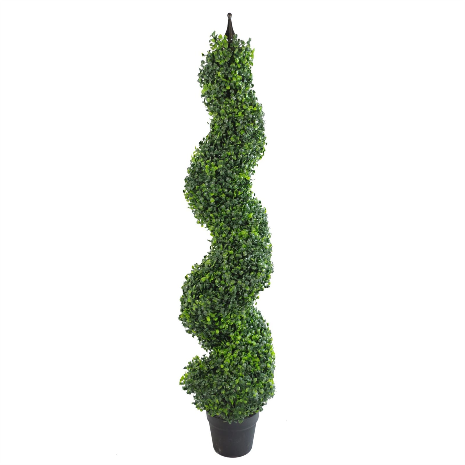 Tall Artificial Boxwood Tower Tree Topiary Spiral Metal Top 120cm