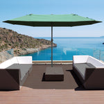 4.6m Double-sided Sun Umbrella W/ Base | Dark Green