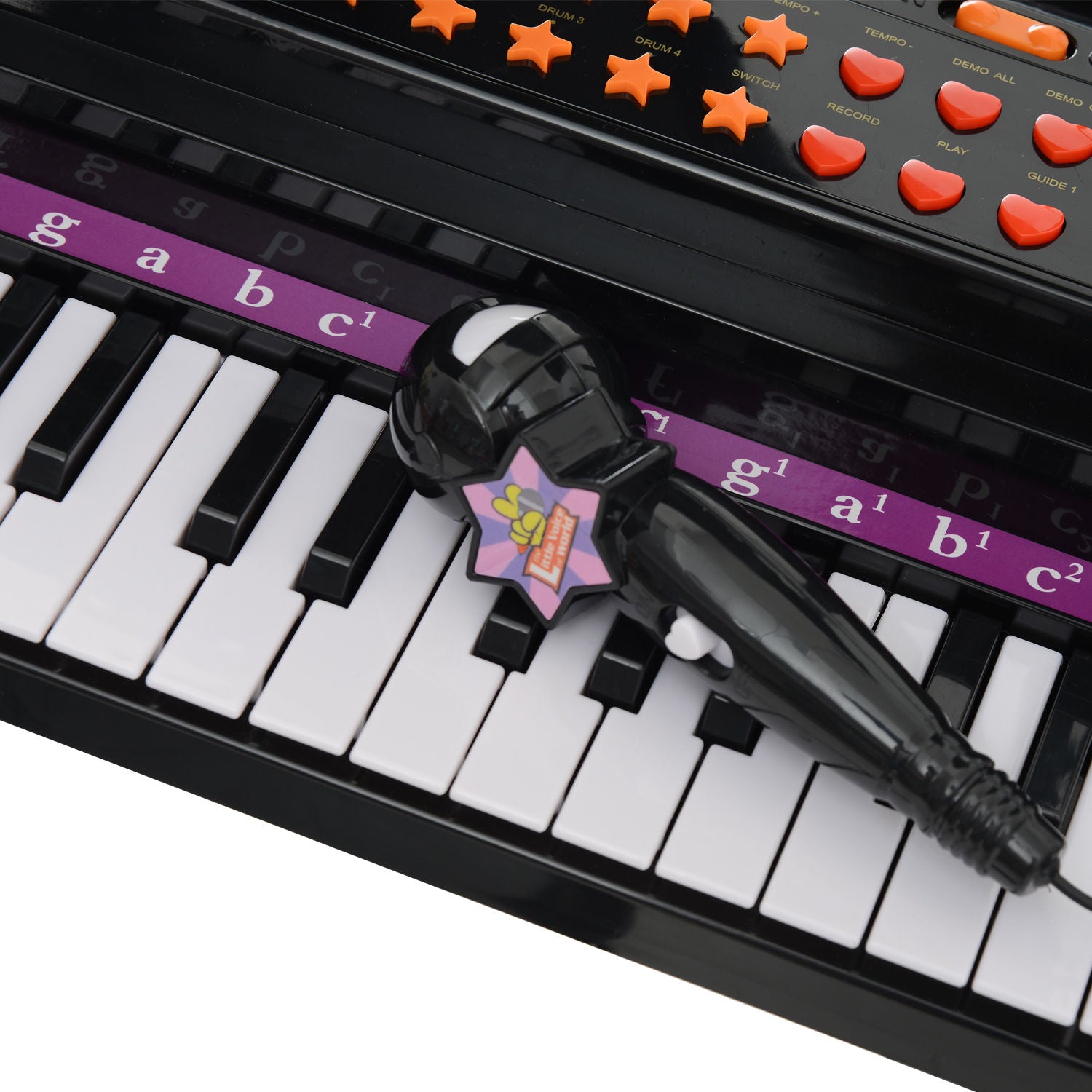 37 Key Musical Mini Piano Electrionic Keyboard Microphone Stool | Black