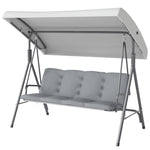 3 Person Porch Swing Chair Outdoor Lounge Bench With Canopy