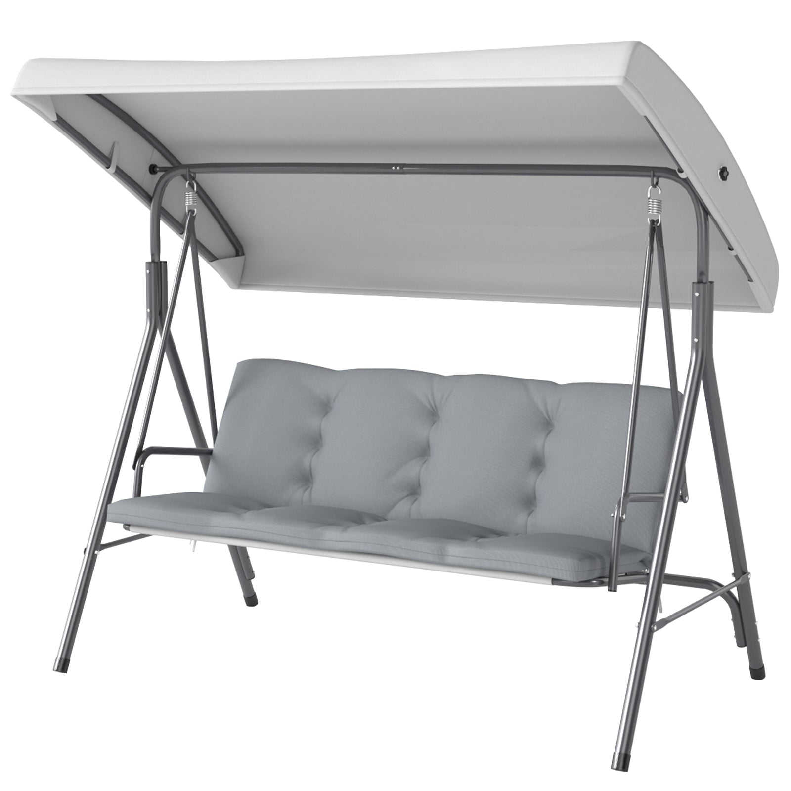 3 Person Porch Swing Chair Outdoor Lounge Bench With Canopy