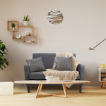 Linen Curved 2 Seat Sofa Loveseat With Thick Cushion