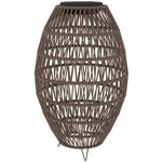 Rattan Solar Lamp, Auto On/off Garden Lantern | Dark Brown