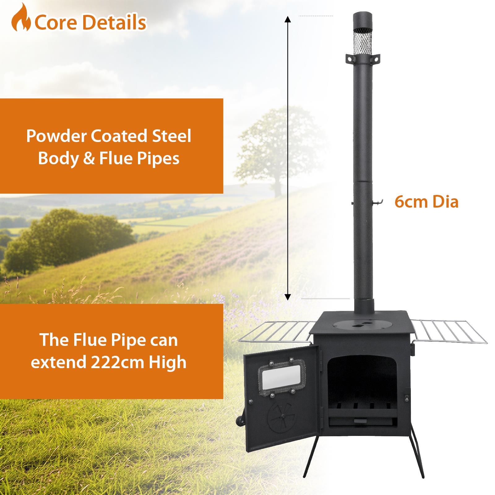 Pandora Portable Firebox Tent Stove | Charcoal