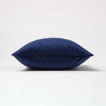 Filled Velvet Cushion With Piped Edge 46 X 46 Cm | 45cm x 45cm | Navy Blue