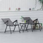 Outdoor Rattan Folding Chair Set W/ Adjustable Backrest | Set-of-2 | Brown