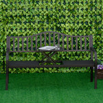 Outsunny Outdoor Bench With Liftable Middle Table, Patio Loveseat, Black