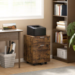 2 Drawer Filing Cabinet With Adjustable Hanging Bars For A4 And Letter | Rustic Brown