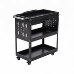 Breeins 3-tier Tool Cart With Lockable Drawer And 10 Hooks