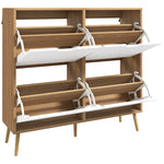 Shoe Storage Cabinet With 4 Flip Drawers For 16 Pairs | One Size | Natura