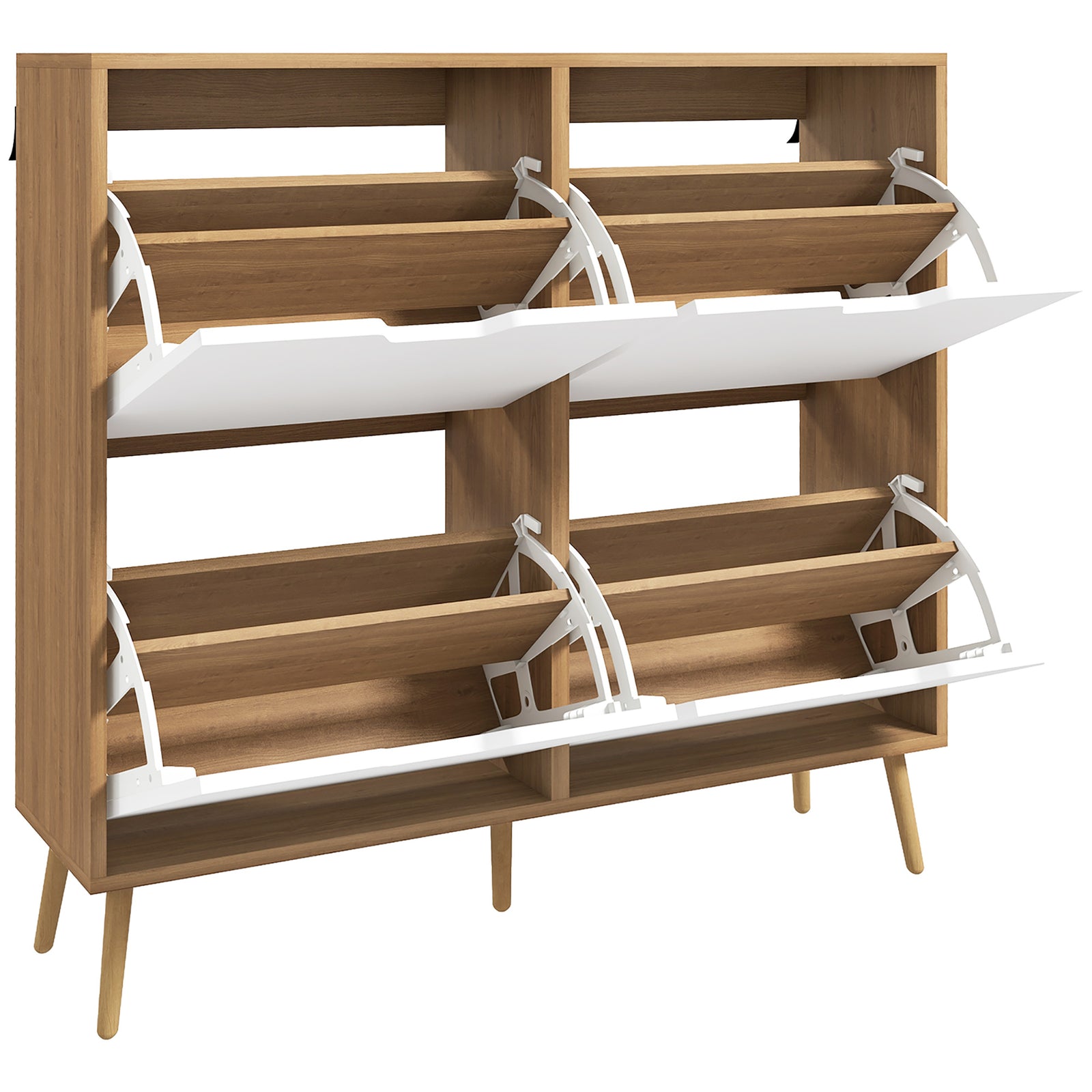 Shoe Storage Cabinet With 4 Flip Drawers For 16 Pairs | One Size | Natura