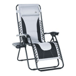 Zero Gravity Lounger Folding Recliner Chair W/ Cup Holder | Set-of-1 | Light Slate Gray