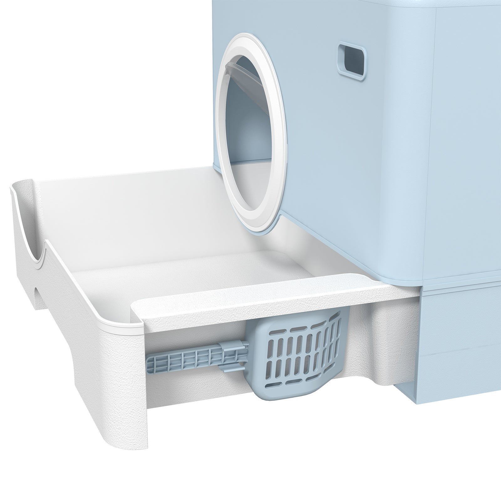 Cat Litter Tray W/ Lid, Hood, Tray, Scoop | Blue