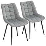 HOMCOM Velvet Dining Chairs With Metal Legs