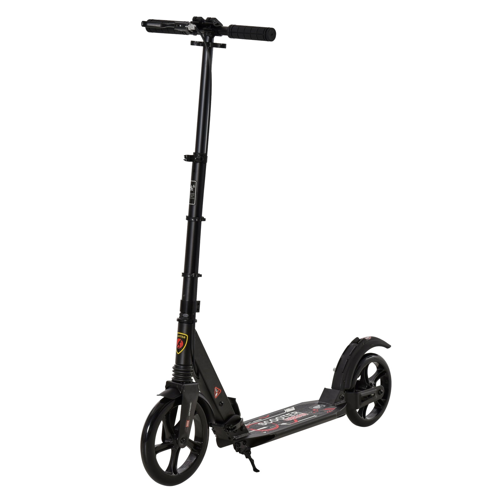 Teens Adult Kick Scooter Foldable Adjust 14+ W/ Dual Brake | Black