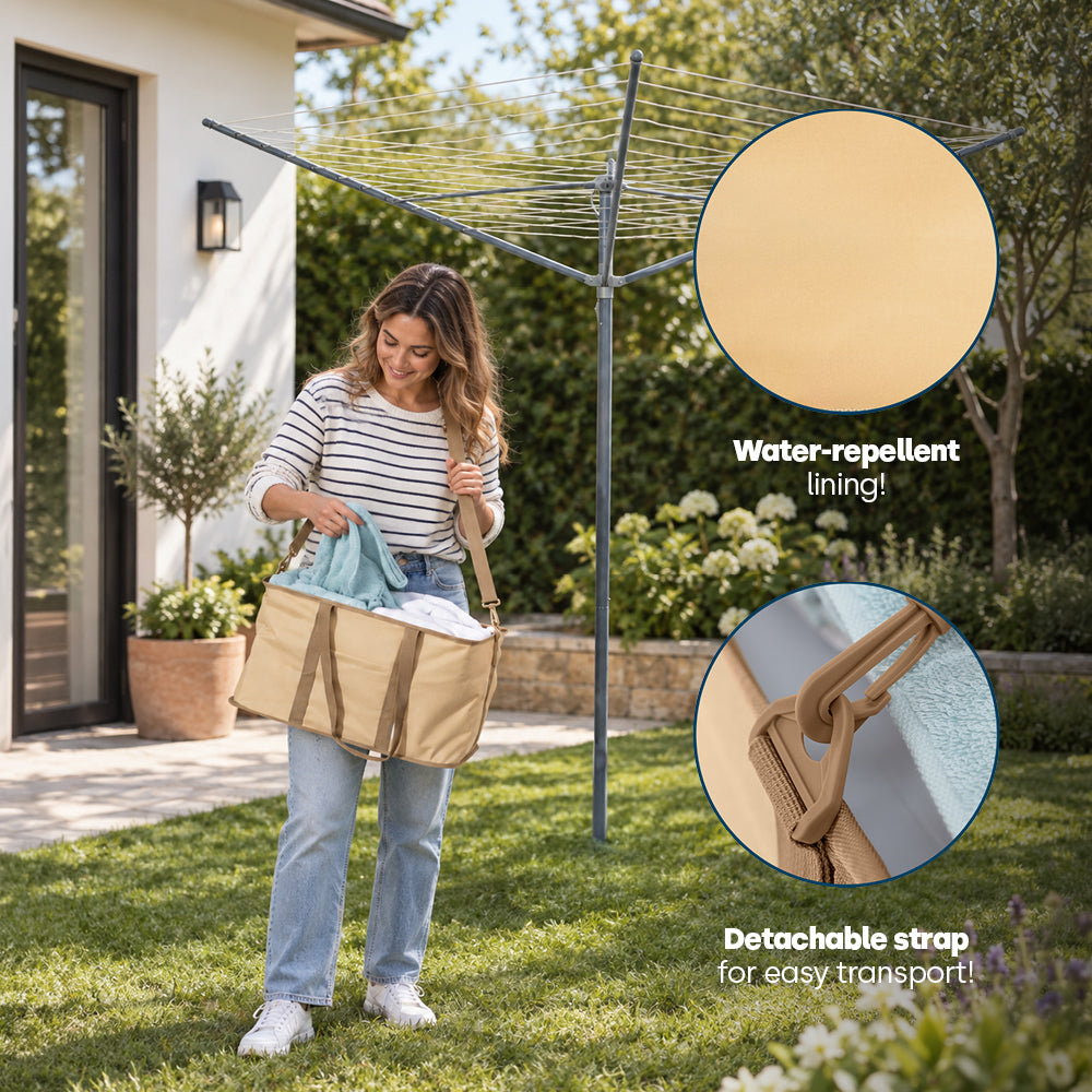 Livivo Collapsible 45l Laundry Basket With Detachable Carrying Strap