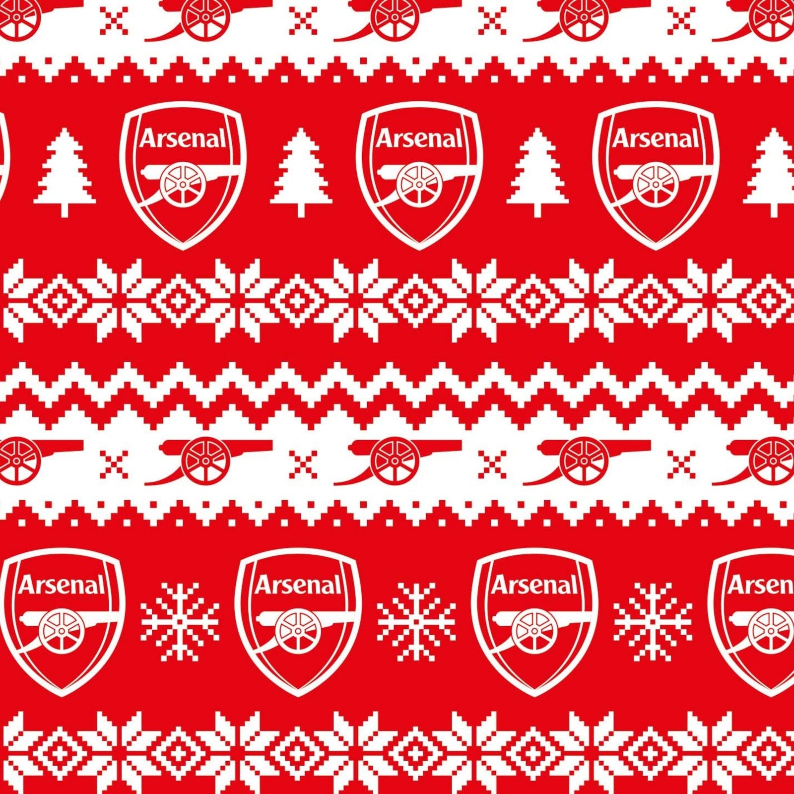 Arsenal FC Arsenal Fc Christmas Gift Wrap, 2 Sheet 2 Tag, Official Product