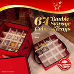 Collapsible 64 Christmas Bauble Storage Bag | One Size | Red