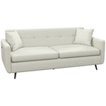 2 Seater Sofa 165cm Fabric Couch With Wood Legs And Pockets | One Size | Beige