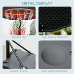 Outdoor Adjustable Basketball Hoop Stand Wheels 210-260cm | Black